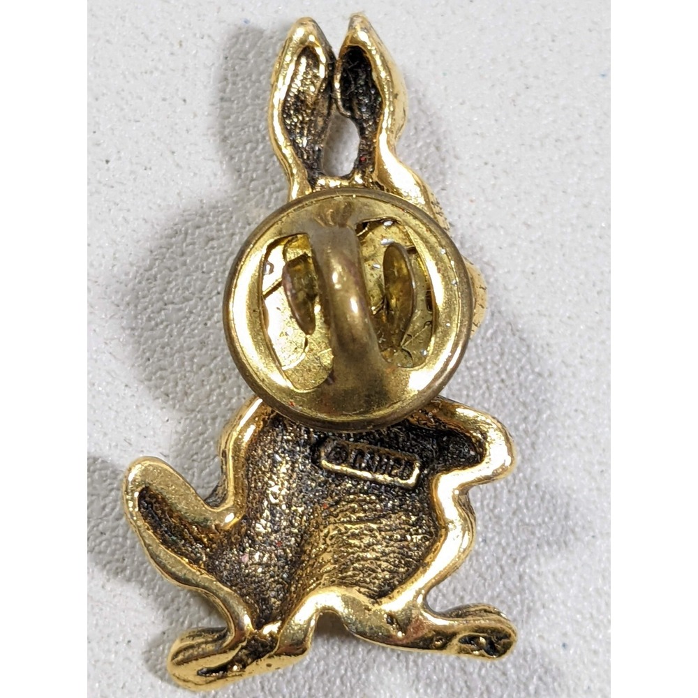 Vintage Camco Gold Tone Bunny Rabbit Easter Lapel Pin Brooch Small - Picture 4 of 5
